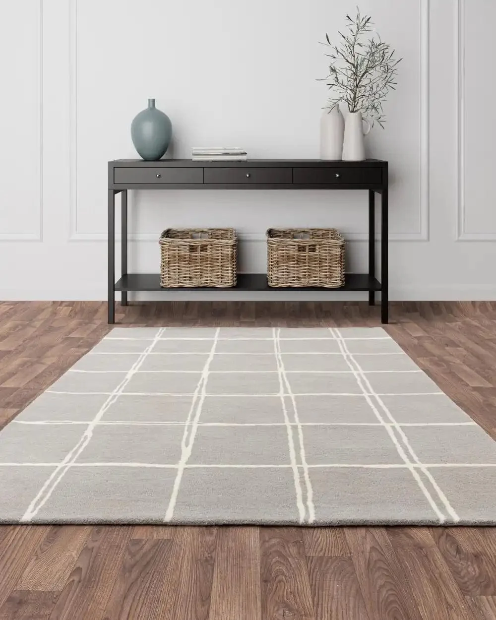Albany Asiatic Grid Silver