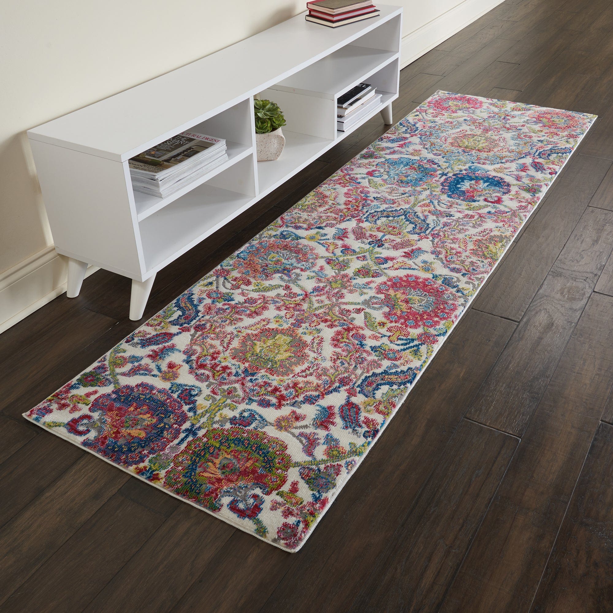 Ankara Global ANR06 Ivory Blue Runner