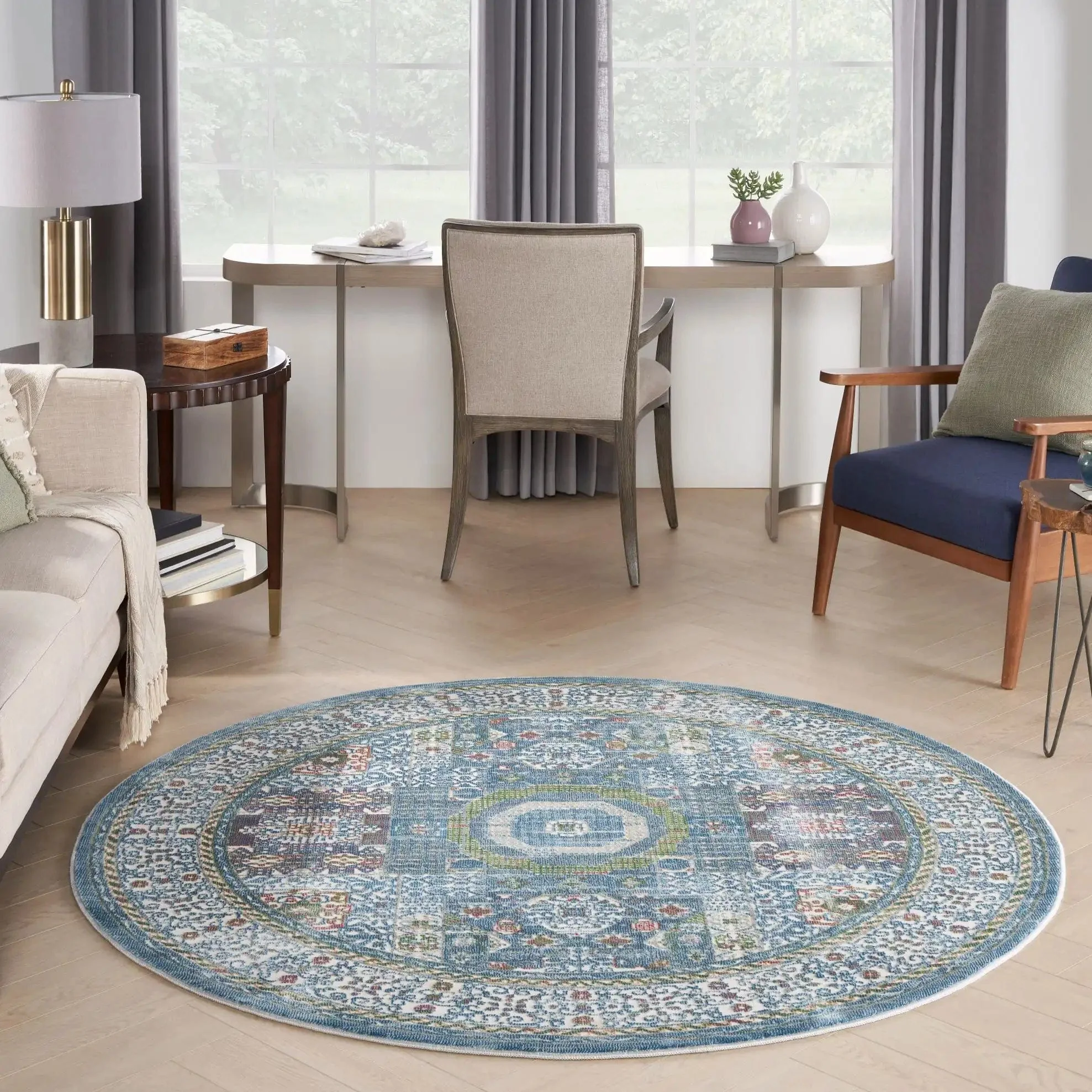 ANKARA GLOBAL ANR17 Ivory Light Blue - Image 4