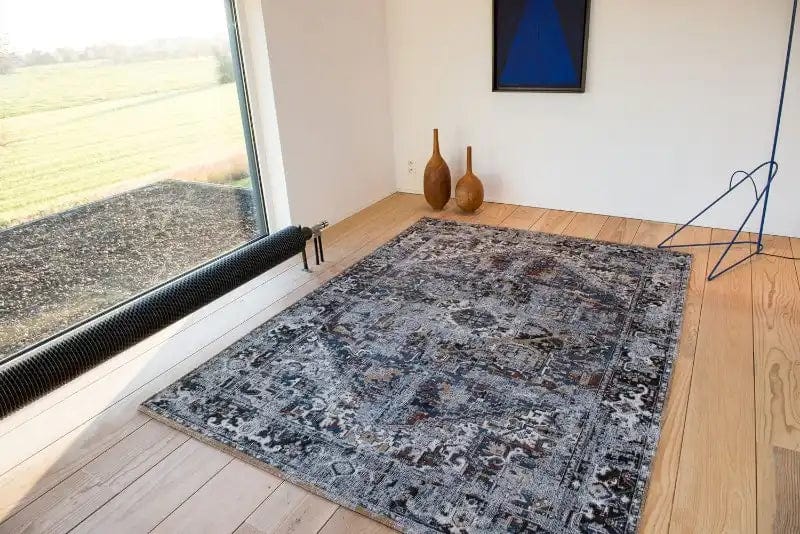 Antique Heriz 8707 Divan Blue Rugs - Image 2