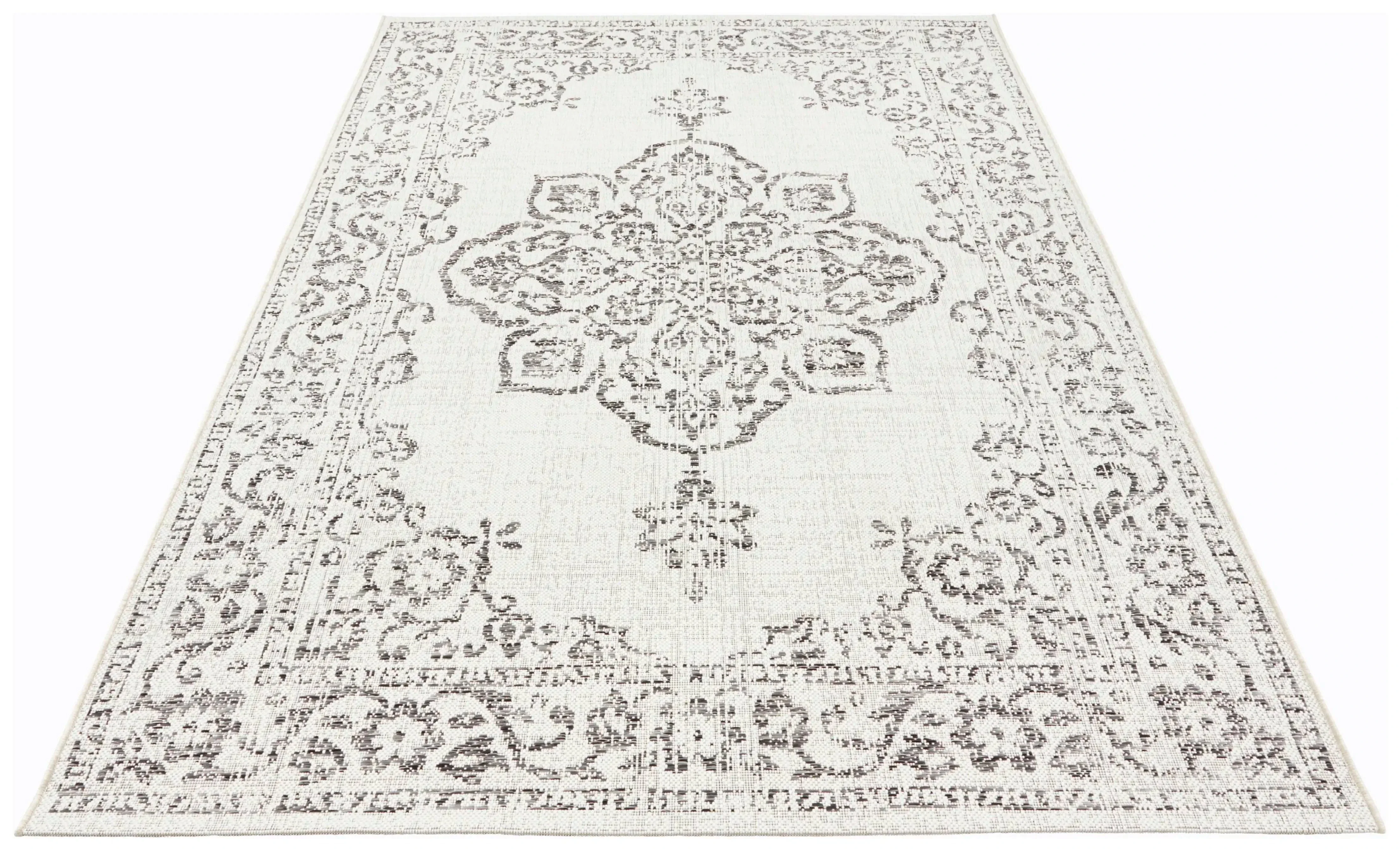 Beach 103855 Tilos Cream Grey Anthracite Rug - Image 4