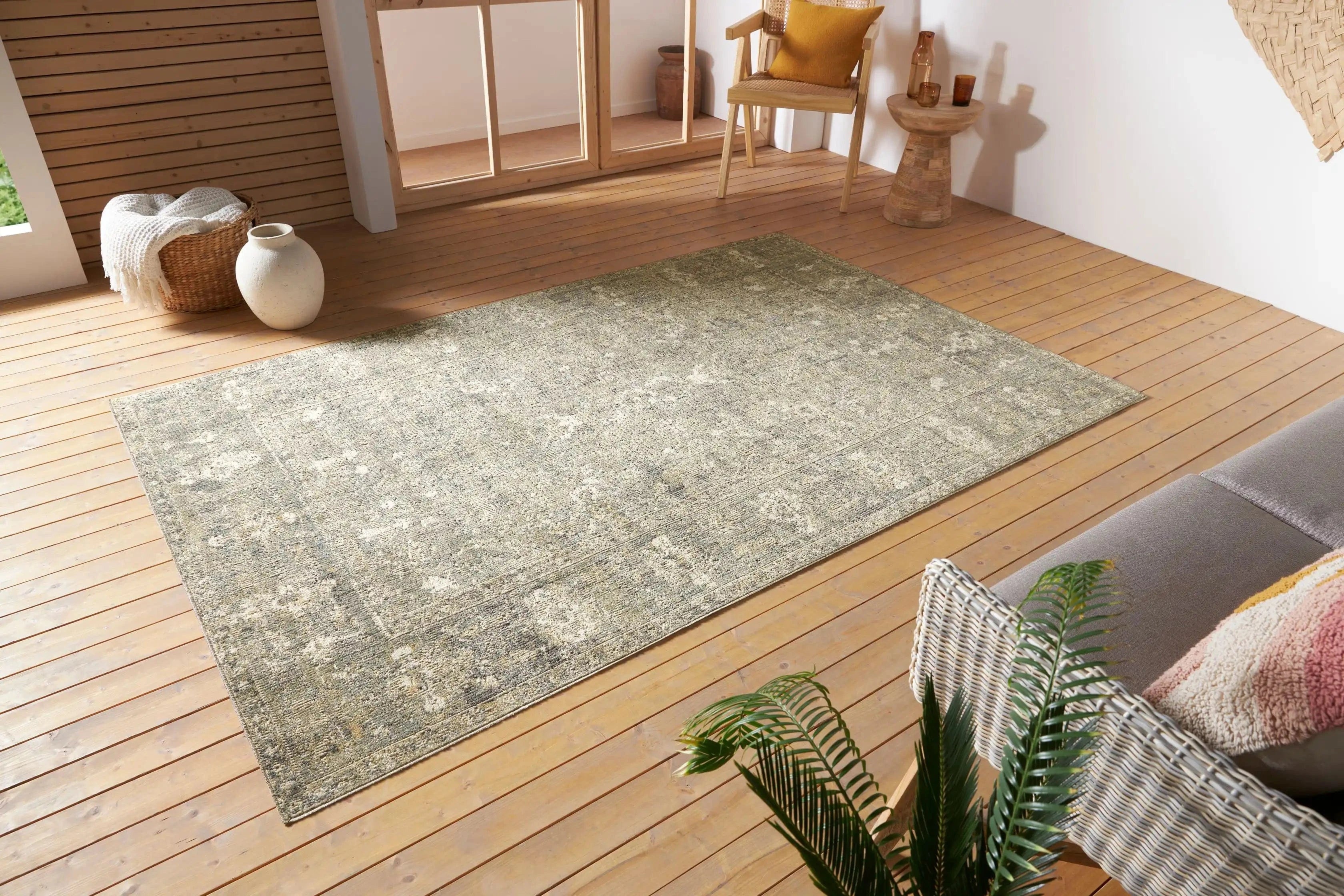 Cairo Washable 105592 Luxor Black Cream Rug