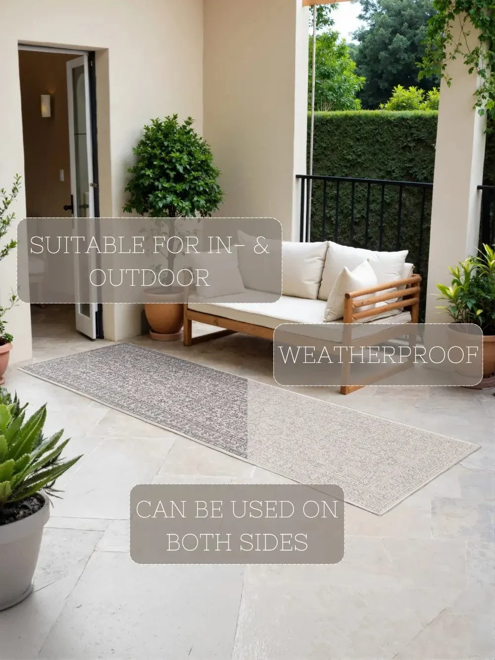 Duet 106249 White Grey Indoor / Outdoor Reversible - Image 9