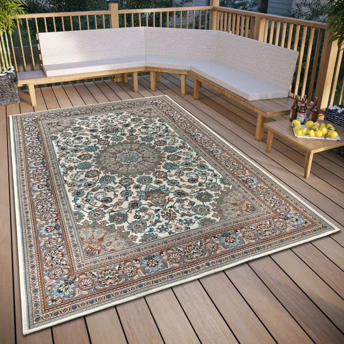 Flair Orient Indoor Outdoor 105718 Cream Beige Rug