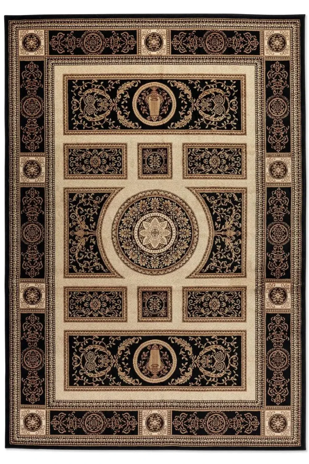 Herat 2 105989 Black Cream Rug - Image 4