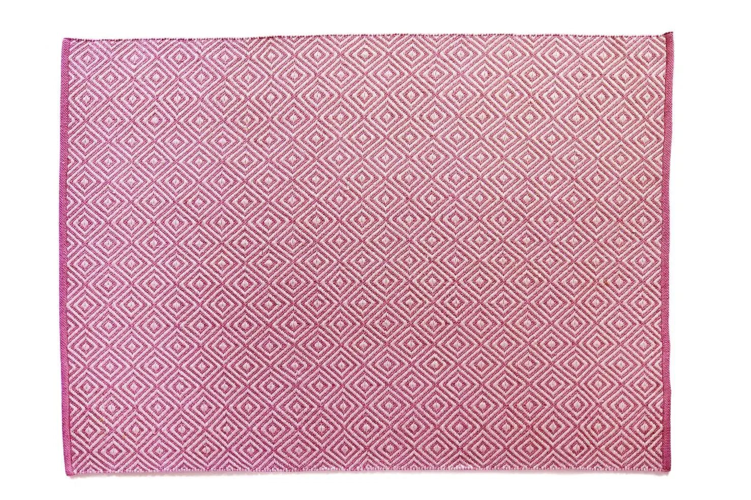 Hug Rug Woven Diamond Rug Coral Pink