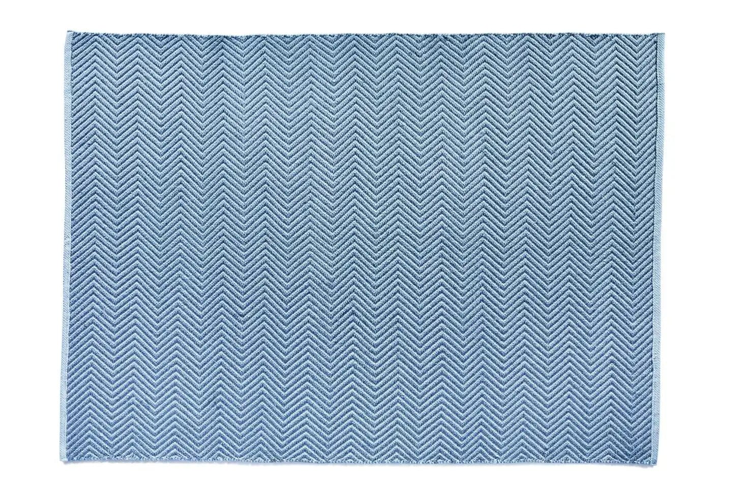 Hug Rug Woven Herringbone Rug Denim Blue