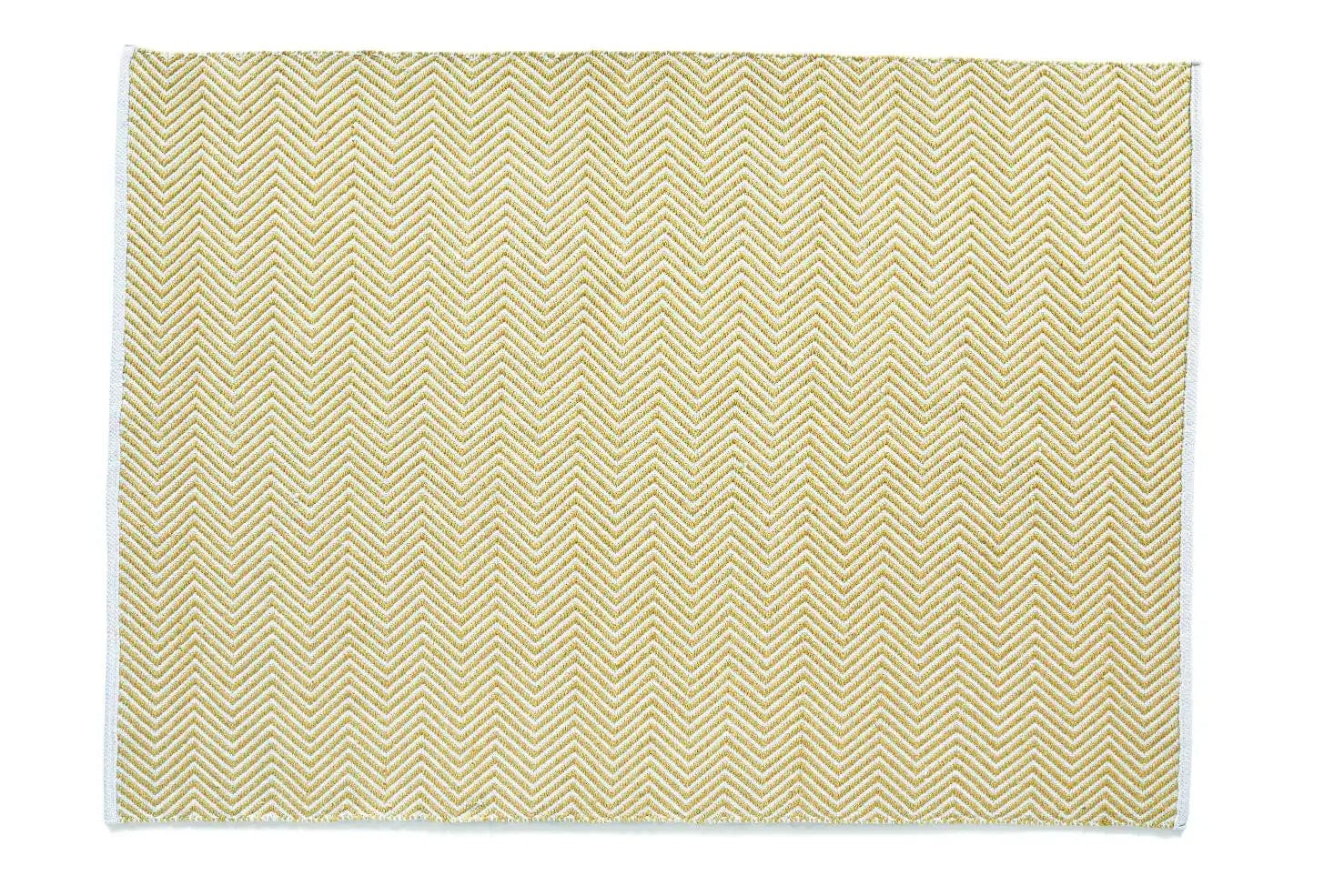 Hug Rug Woven Herringbone Rug Gold