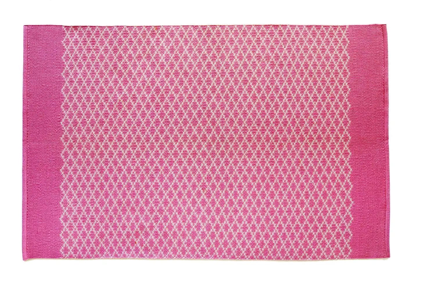 Hug Rug Woven Trellis Rug Coral Pink