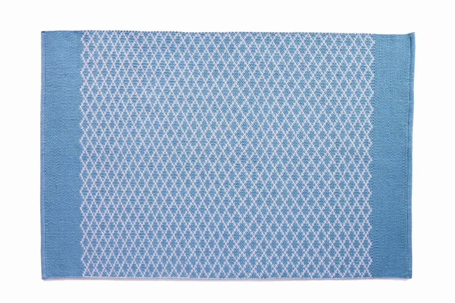 Hug Rug Woven Trellis Rug Denim Blue