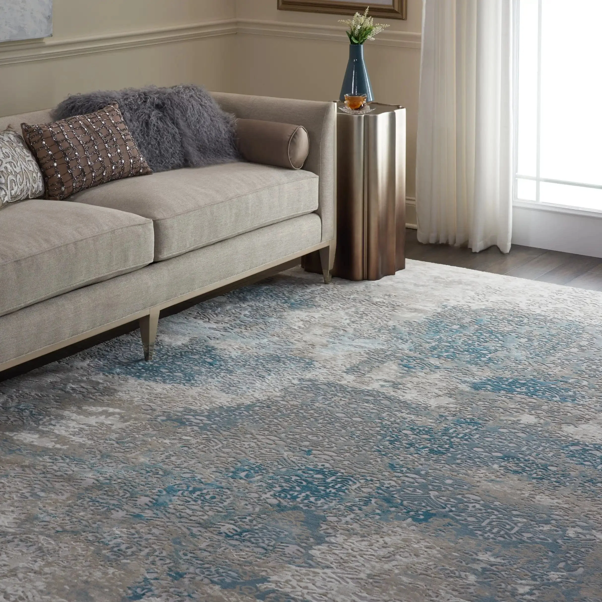 Karma Nourison KRM07 Ivory light Blue