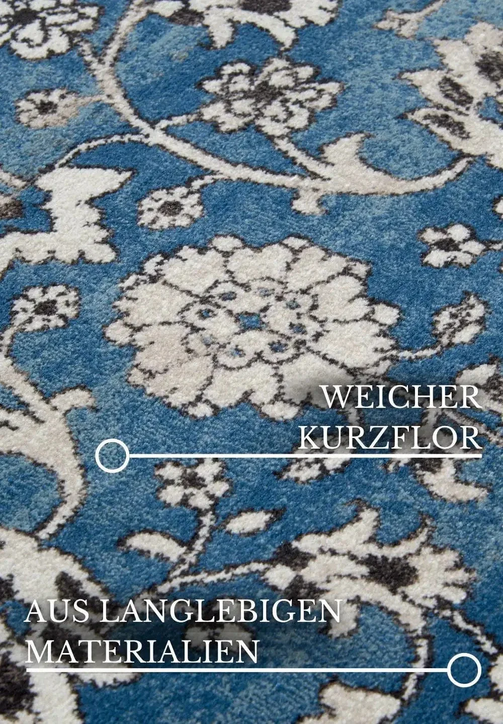 Kollektion 1869 106119 Blue Cream Rug - Image 5