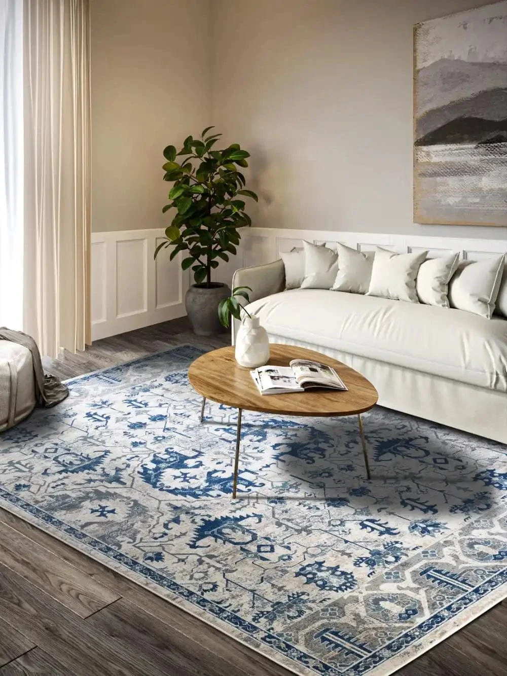 Kollektion 1869 106121 Cream Blue Rug