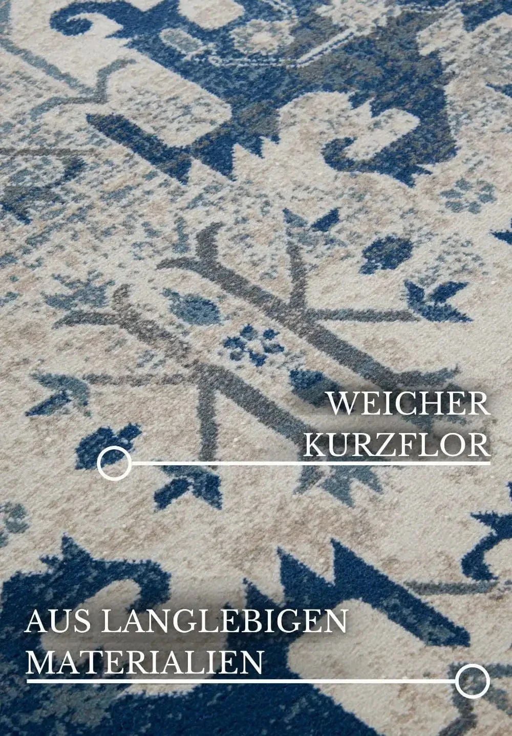 Kollektion 1869 106121 Cream Blue Rug - Image 3