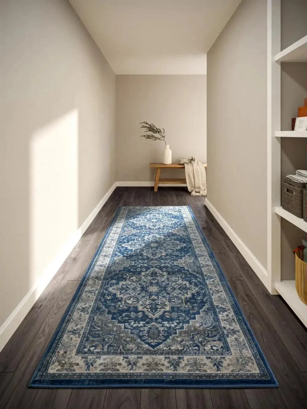 Kollektion 1869 106123 Blue Cream Rug - Image 5