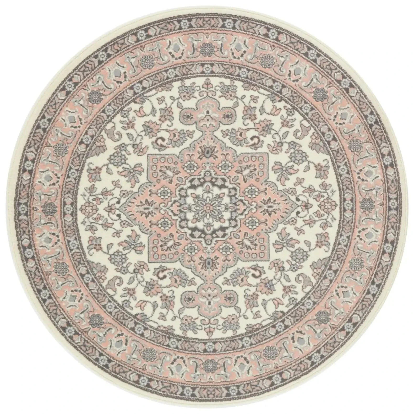 Mirkan 104443 Tabriz Cream Rose Rug - Image 4