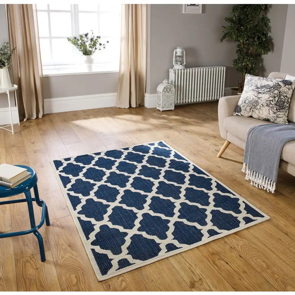 Moda Flatweave Trellis Blue