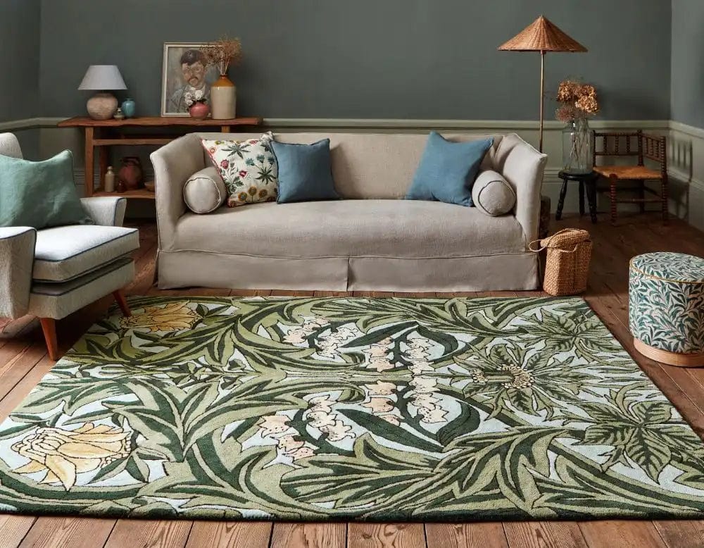 Morris & Co Bluebell Leafy Arbour Green 127607