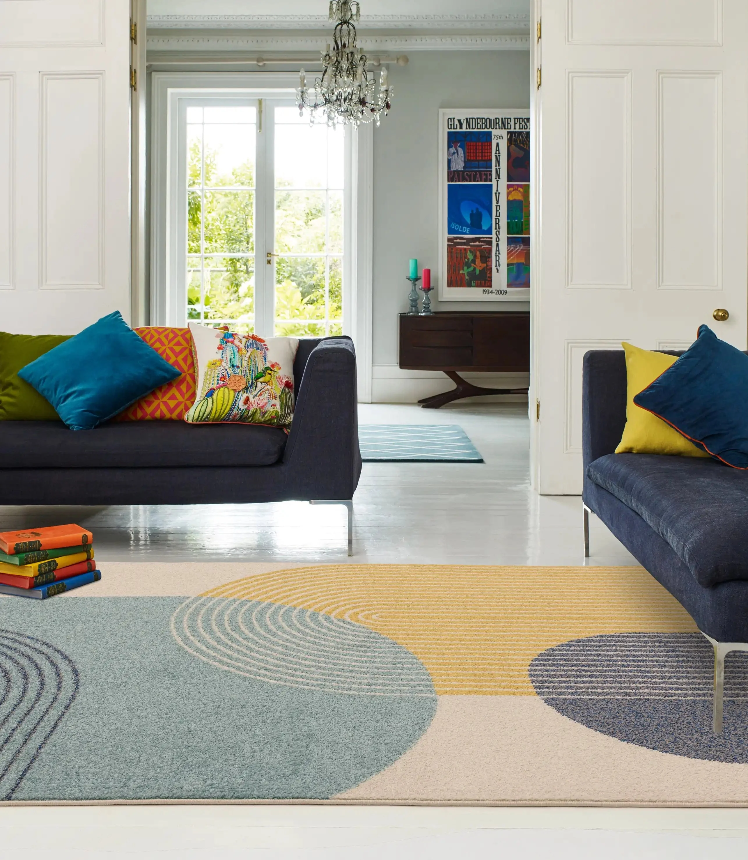 muse blue retro rug mu15 - Image 4