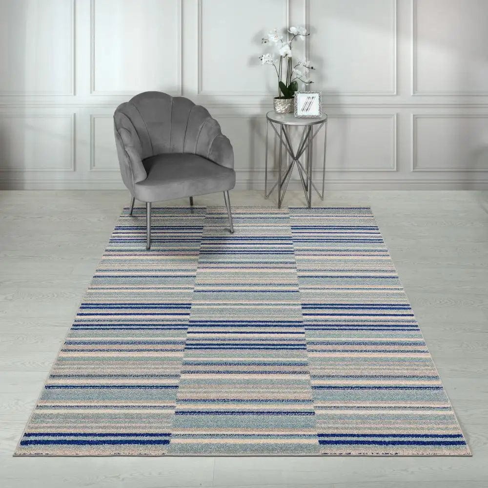 muse blue stripe rug mu05