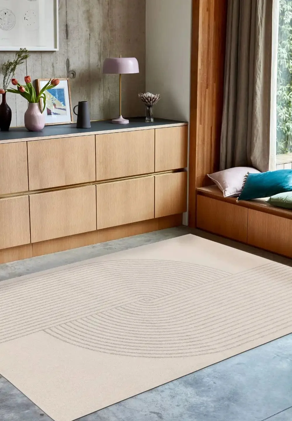 muse cream arch rug mu16