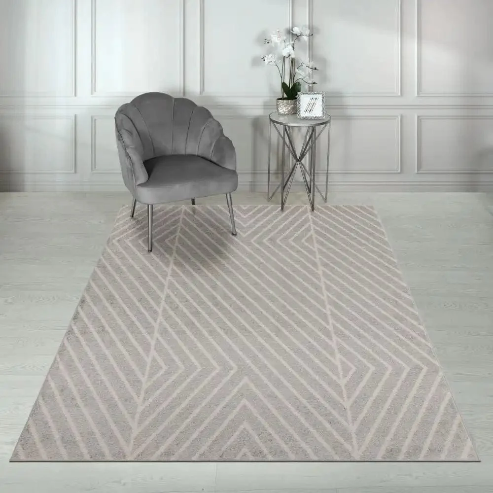 muse grey linear rug mu09