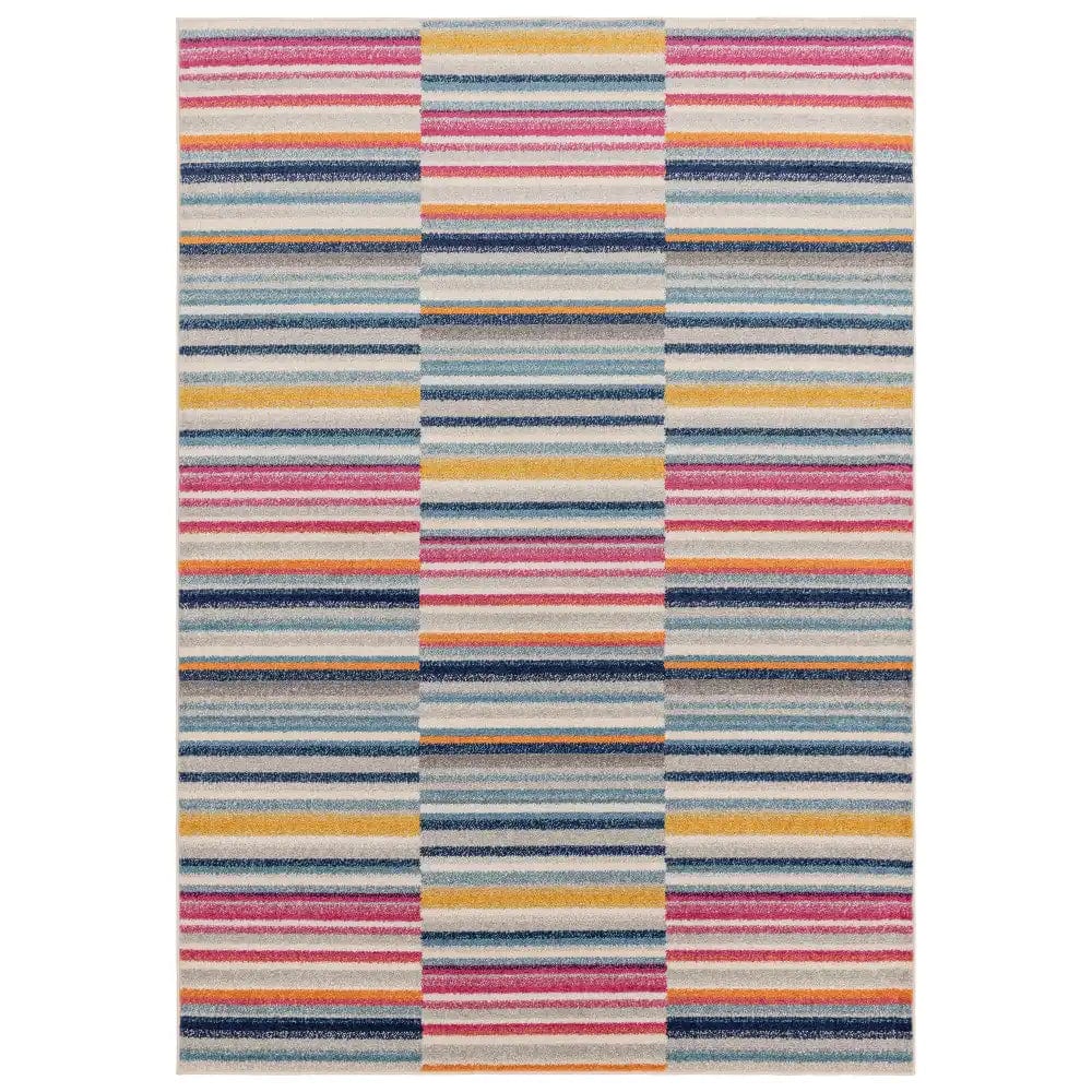 muse multi coloured stripe rug mu06 - Image 2