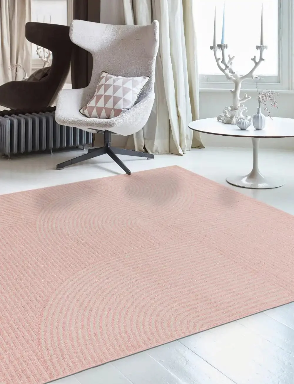 muse pink geometric rug mu17