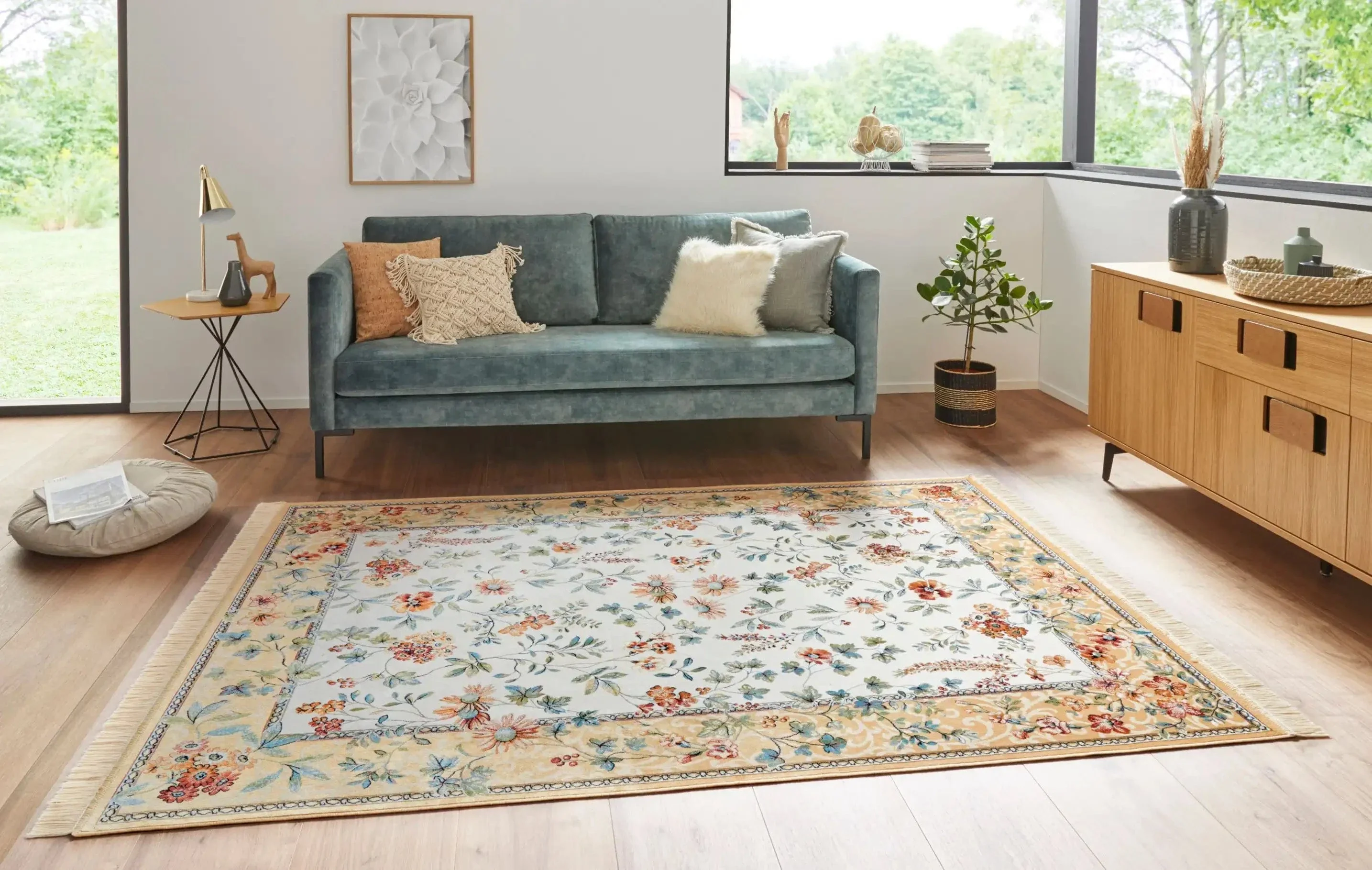 Naveh 104375 Flowers Cream Cord Rug