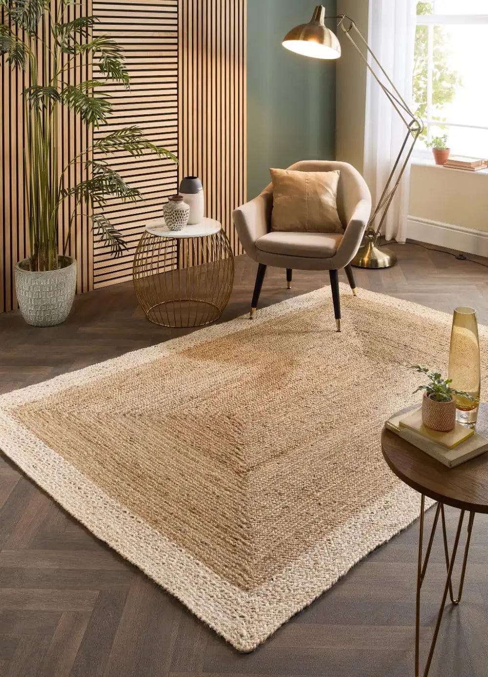 Origins Jute Border Natural White