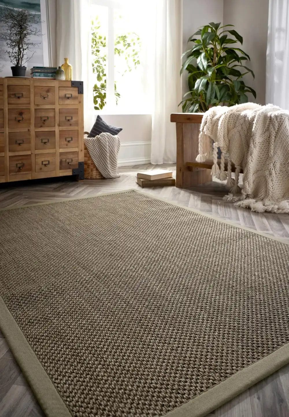 Origins Sisal Sage Green with Sage Green Border