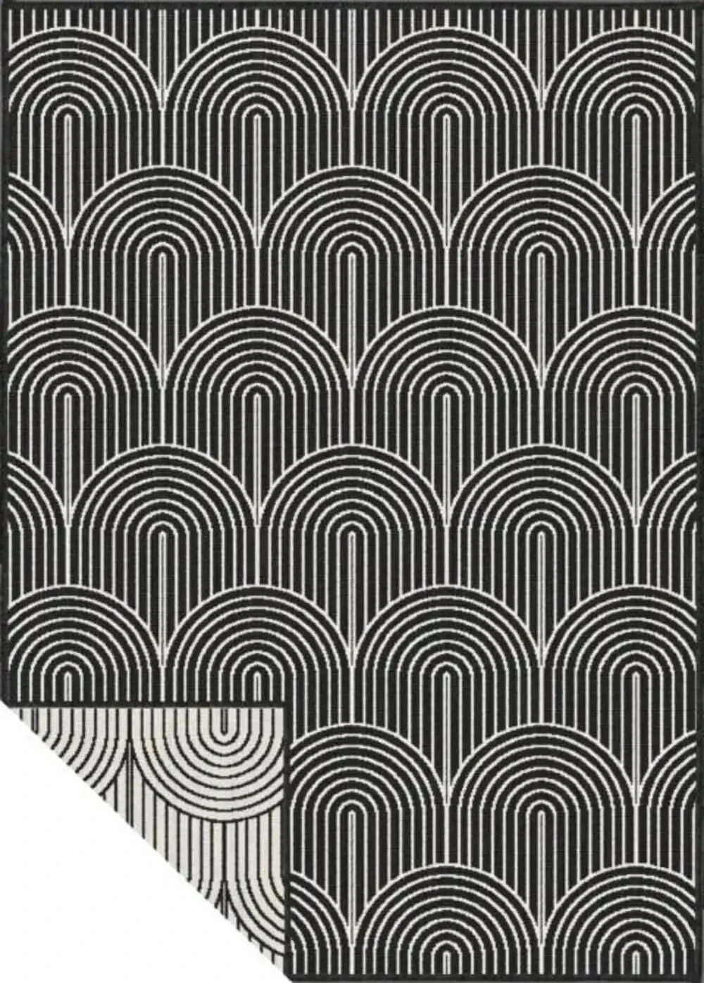 Pangli Reversible Indoor Outdoor 105852 Black Rug - Image 5