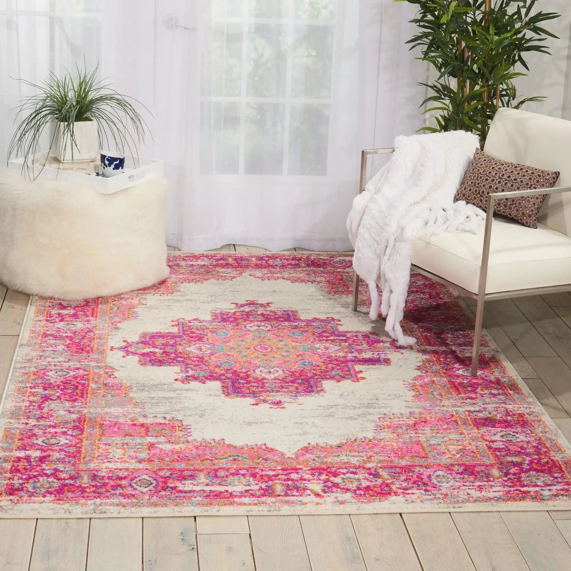 Passion Nourison PSN03 Ivory Fuchsia - Image 2