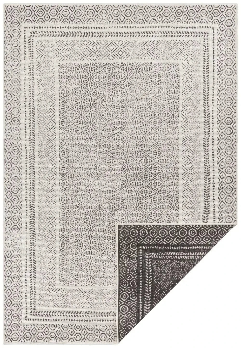 Pops Double Sided Indoor Outdoor 104253 Black Rug - Image 4