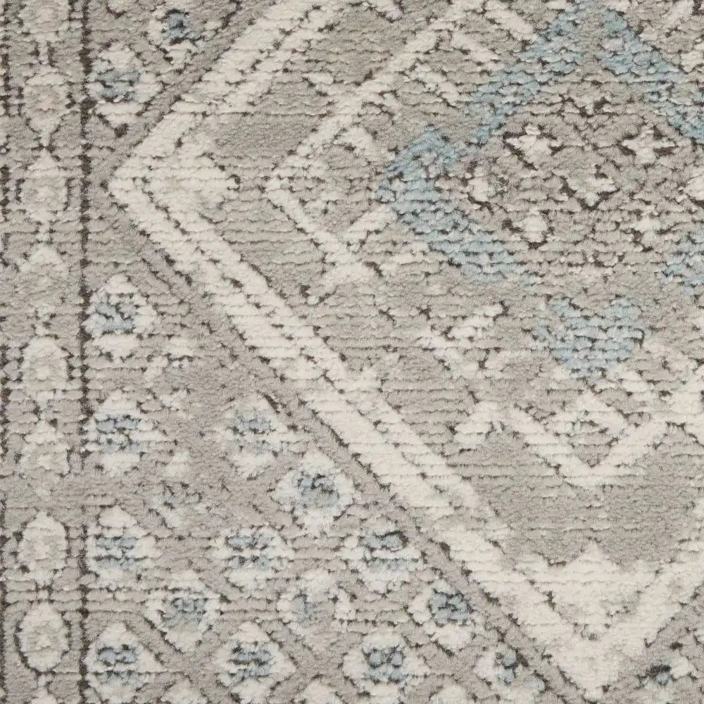 Quarry QUA16 Grey Ivory Blue Runner - Image 4