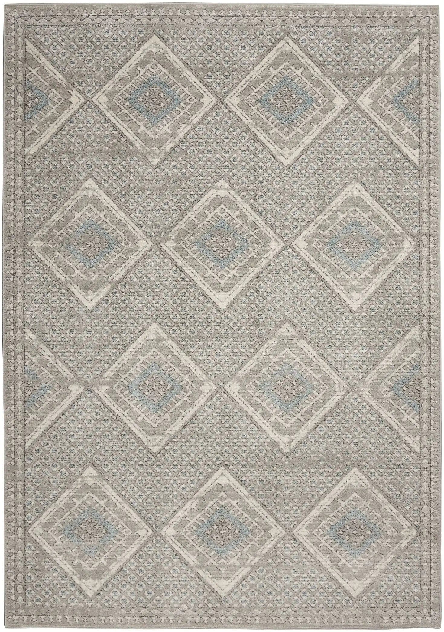 Quarry QUA16 Grey Ivory Blue Runner - Image 5