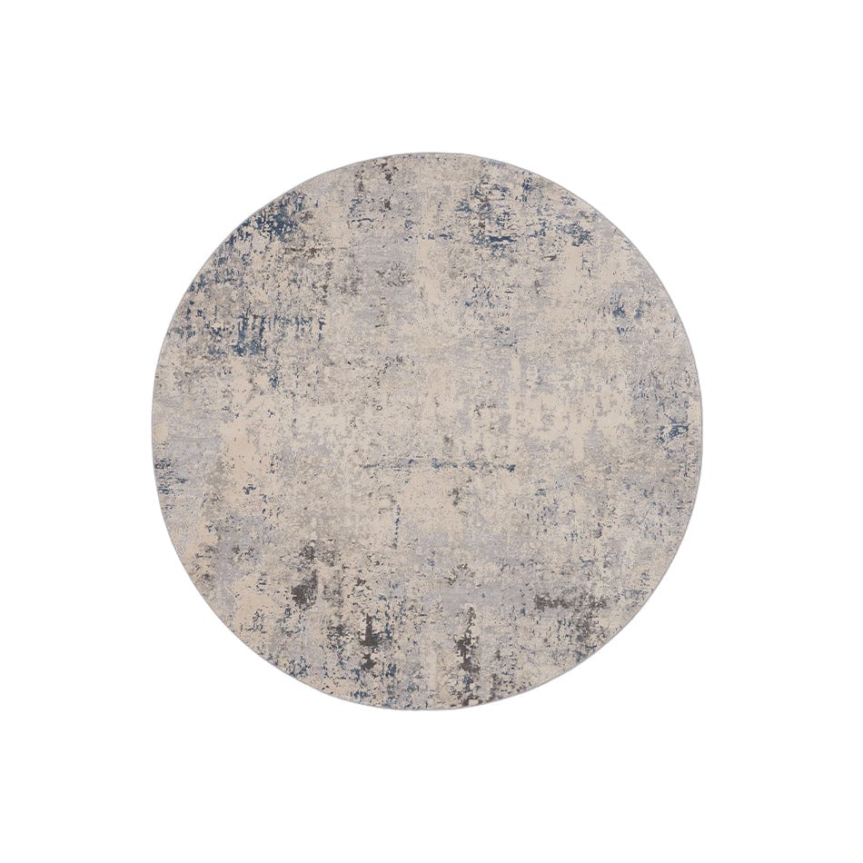 Rustic Textures RUS07 Ivory Grey Blue Round - Image 2