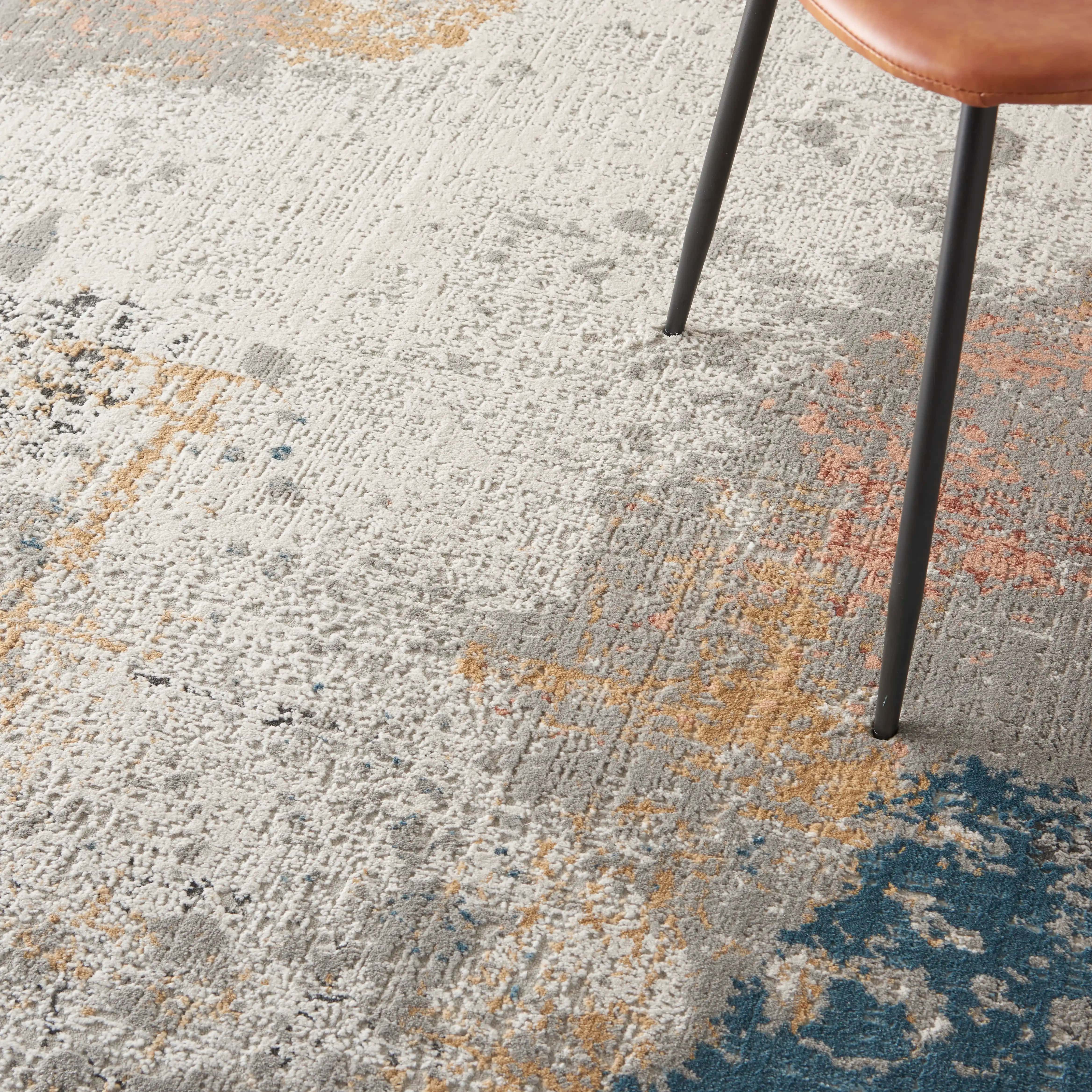 Rustic Textures RUS13 Grey Blue Runner - Image 2