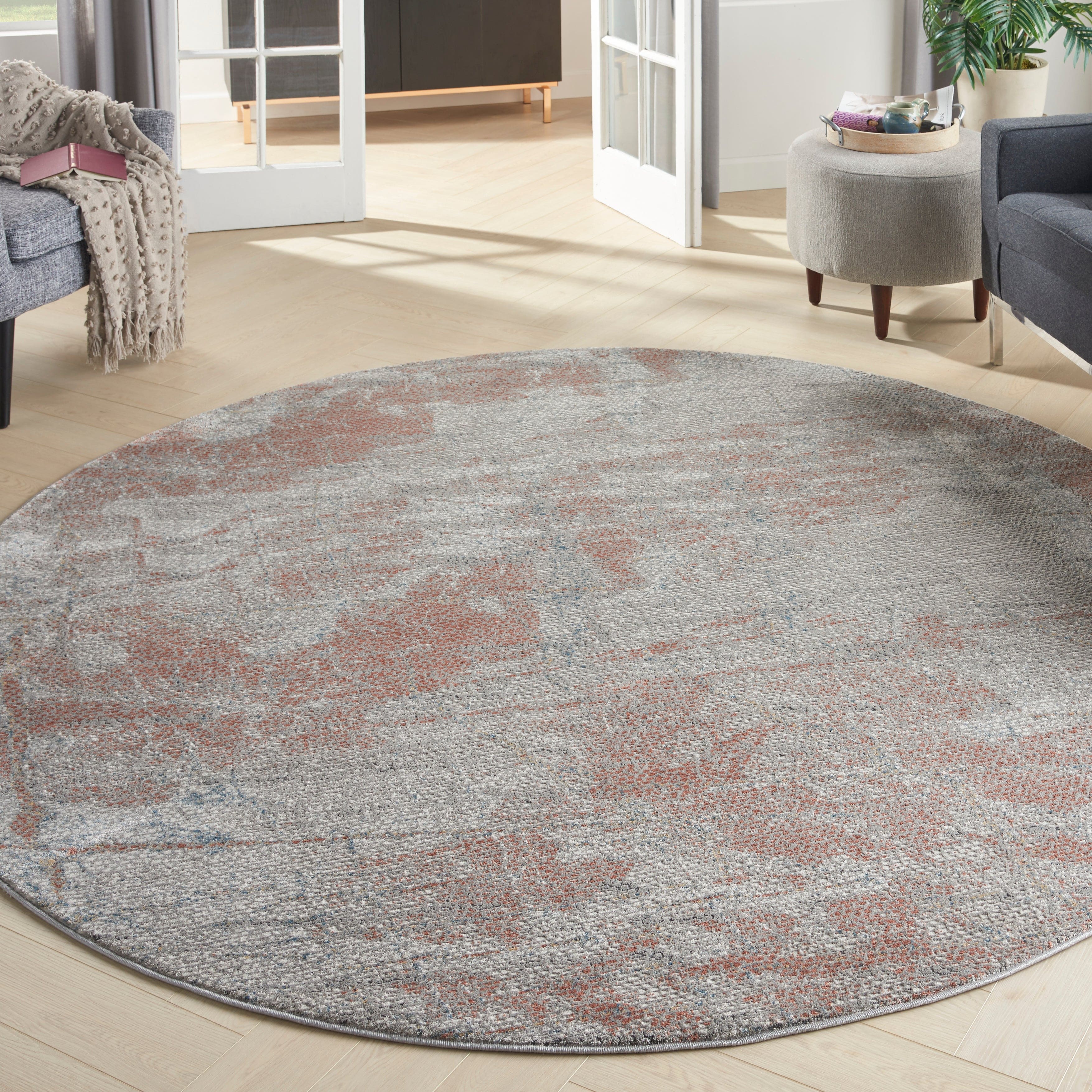 Rustic Textures RUS15 Light Grey Rust Round