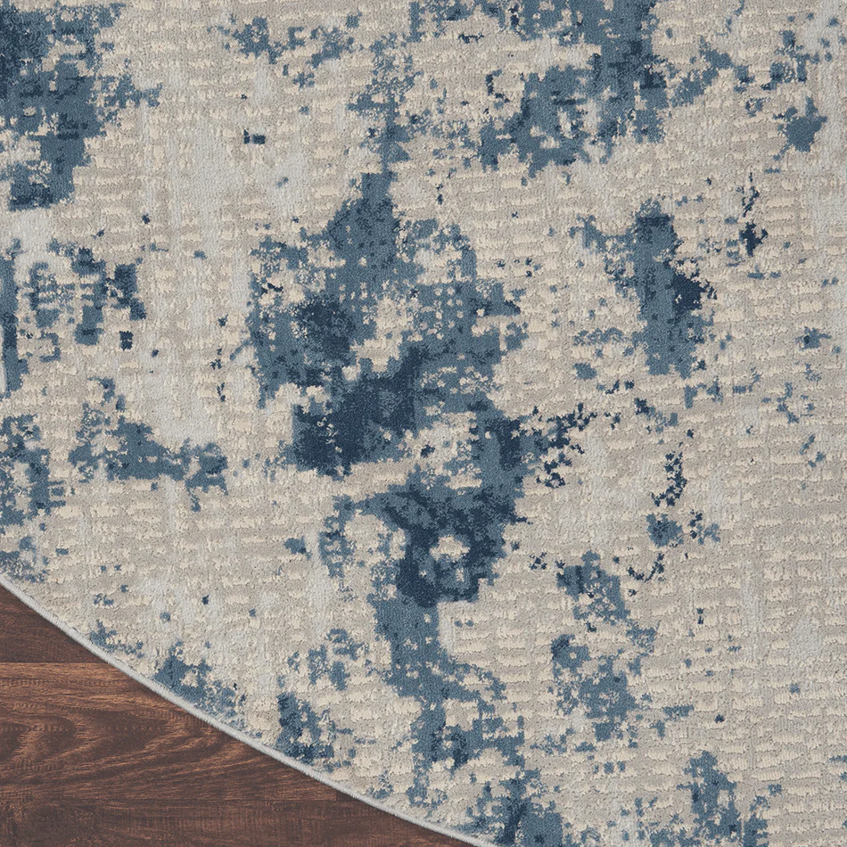 Rustic Textures RUS16 Grey Blue Round
