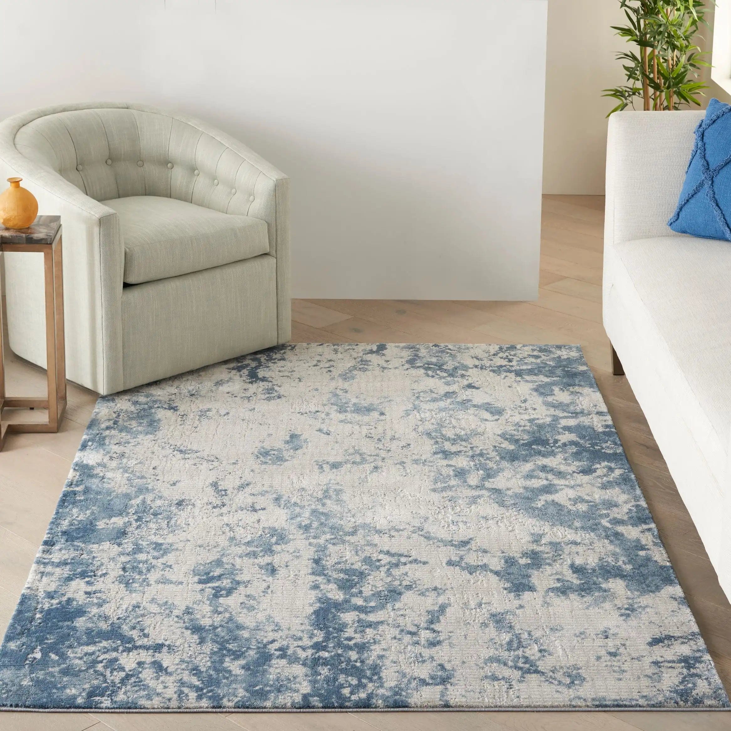 Rustic Textures RUS16 Grey Blue Runner - Image 4