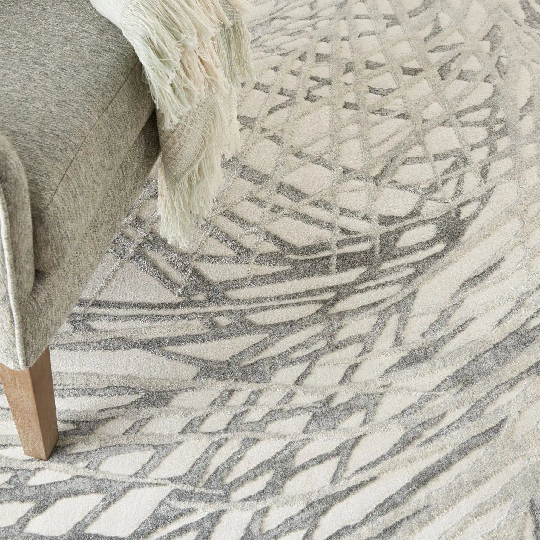 Rustic Textures RUS17 Ivory Grey Runner - Image 2