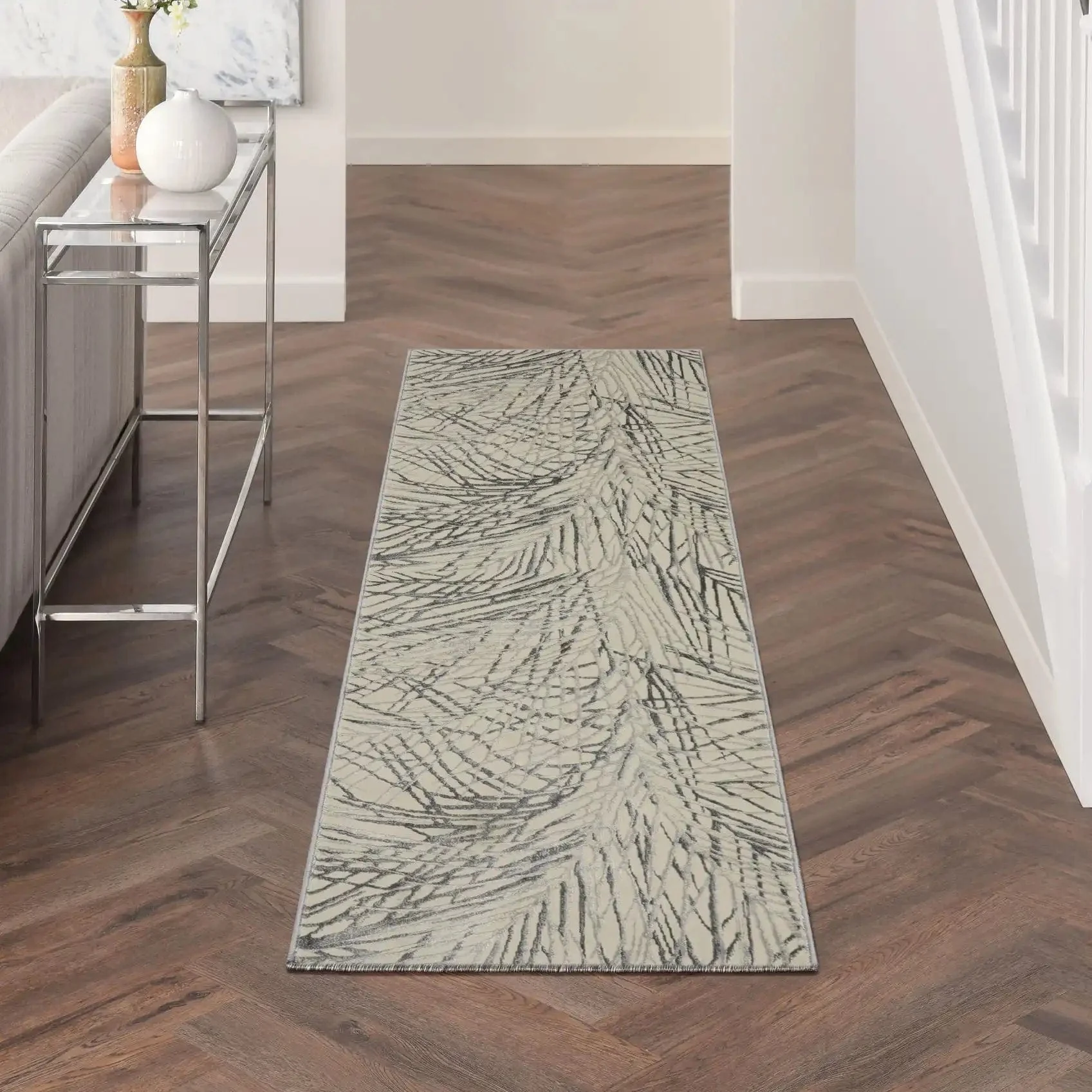 Rustic Textures RUS17 Ivory Grey Runner - Image 4