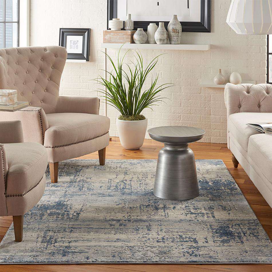 Rustic Textures RUS10 Ivory/ Blue