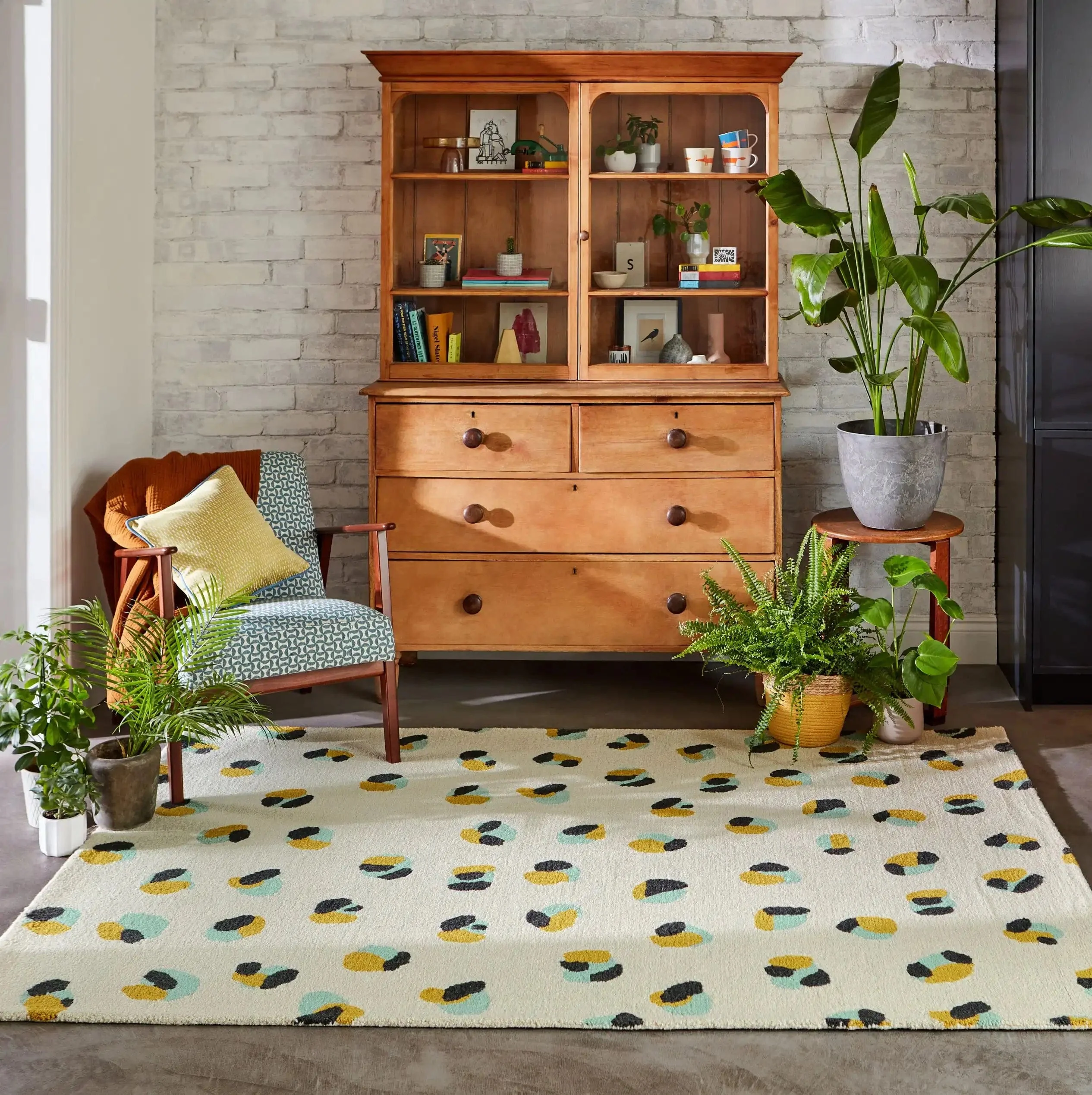 Scion Screen Printed Leopard Dots Pebble Sage 125206