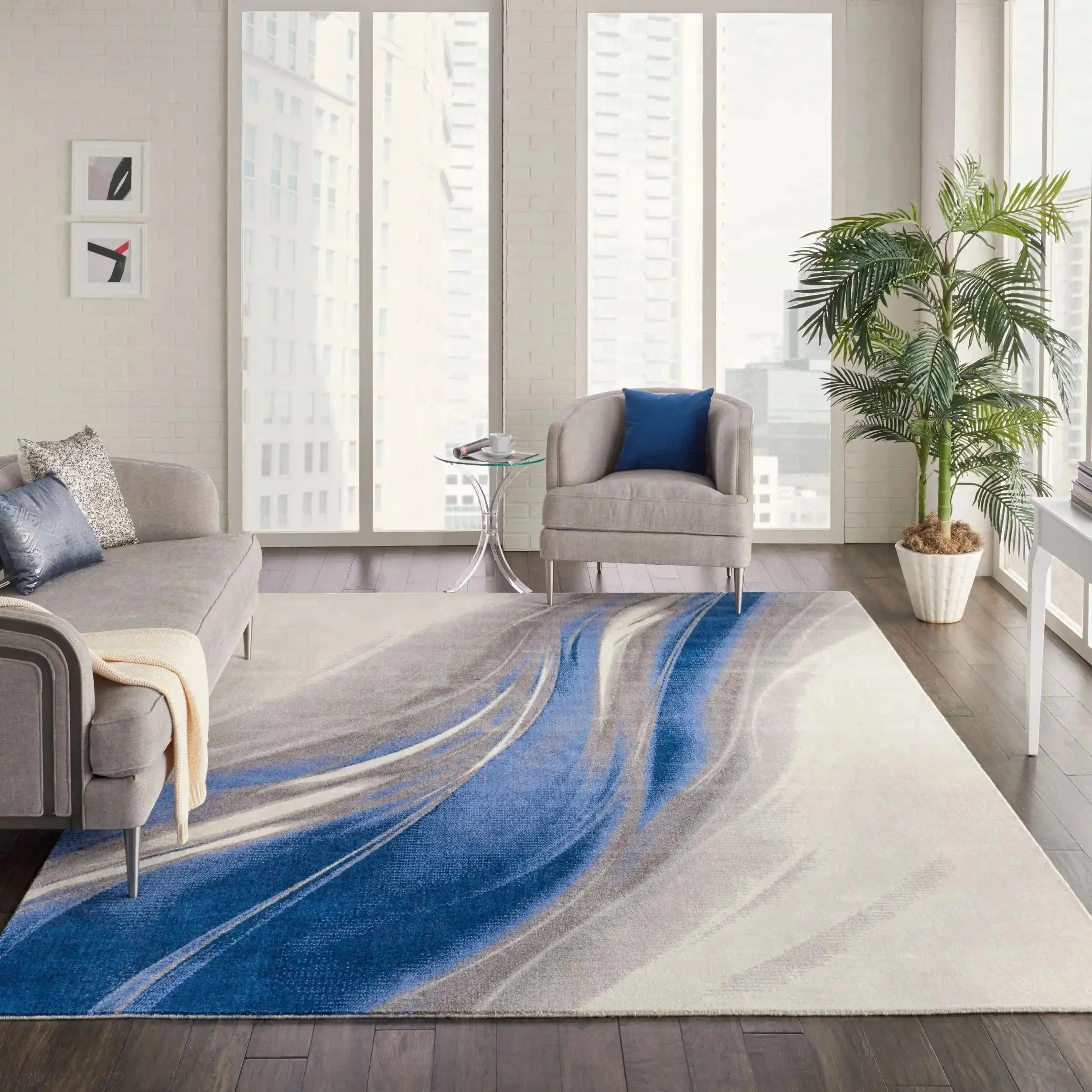 Twilight TWI28 Ivory Grey Blue Round