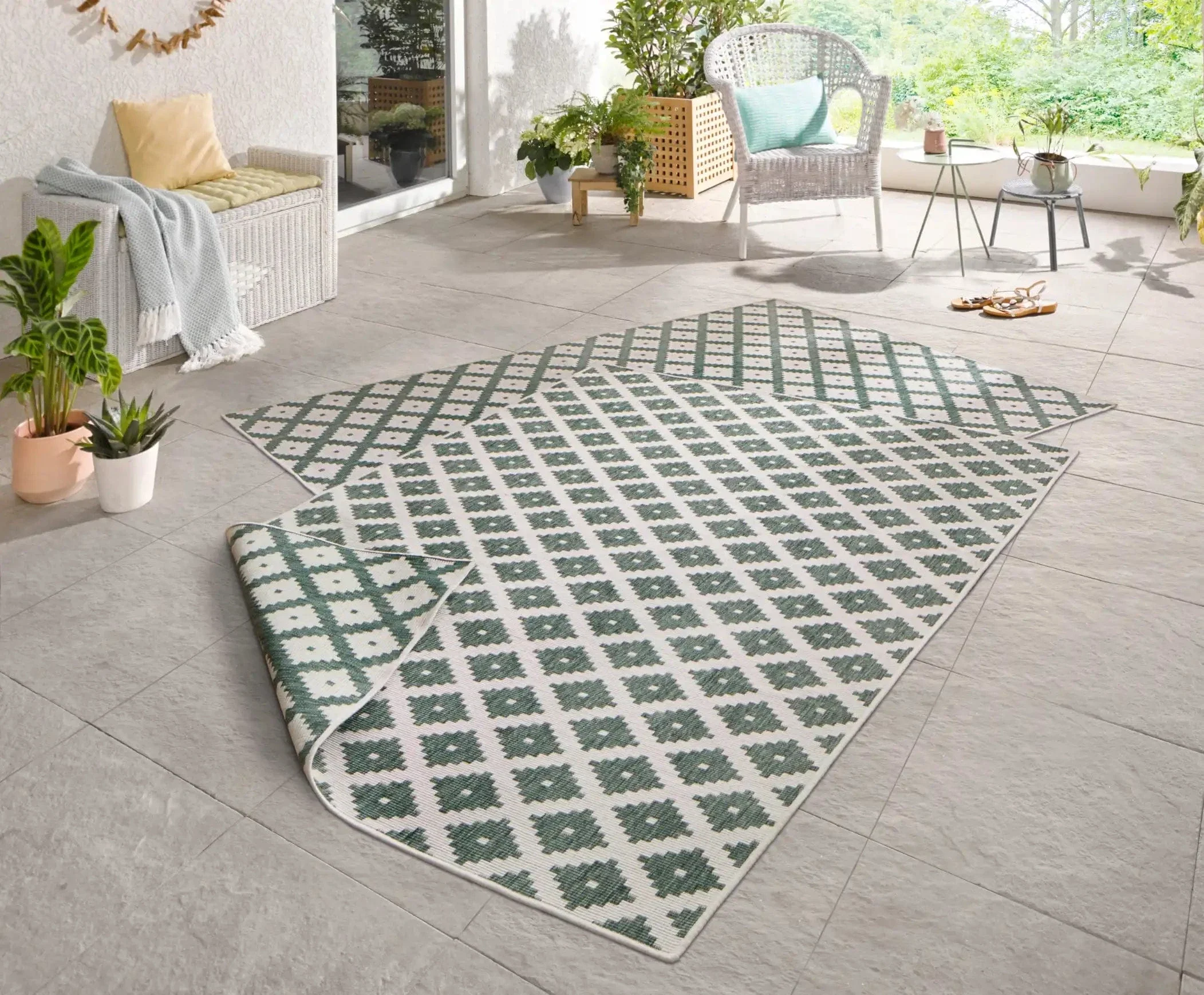 Twin 103125 Green Cream Rug