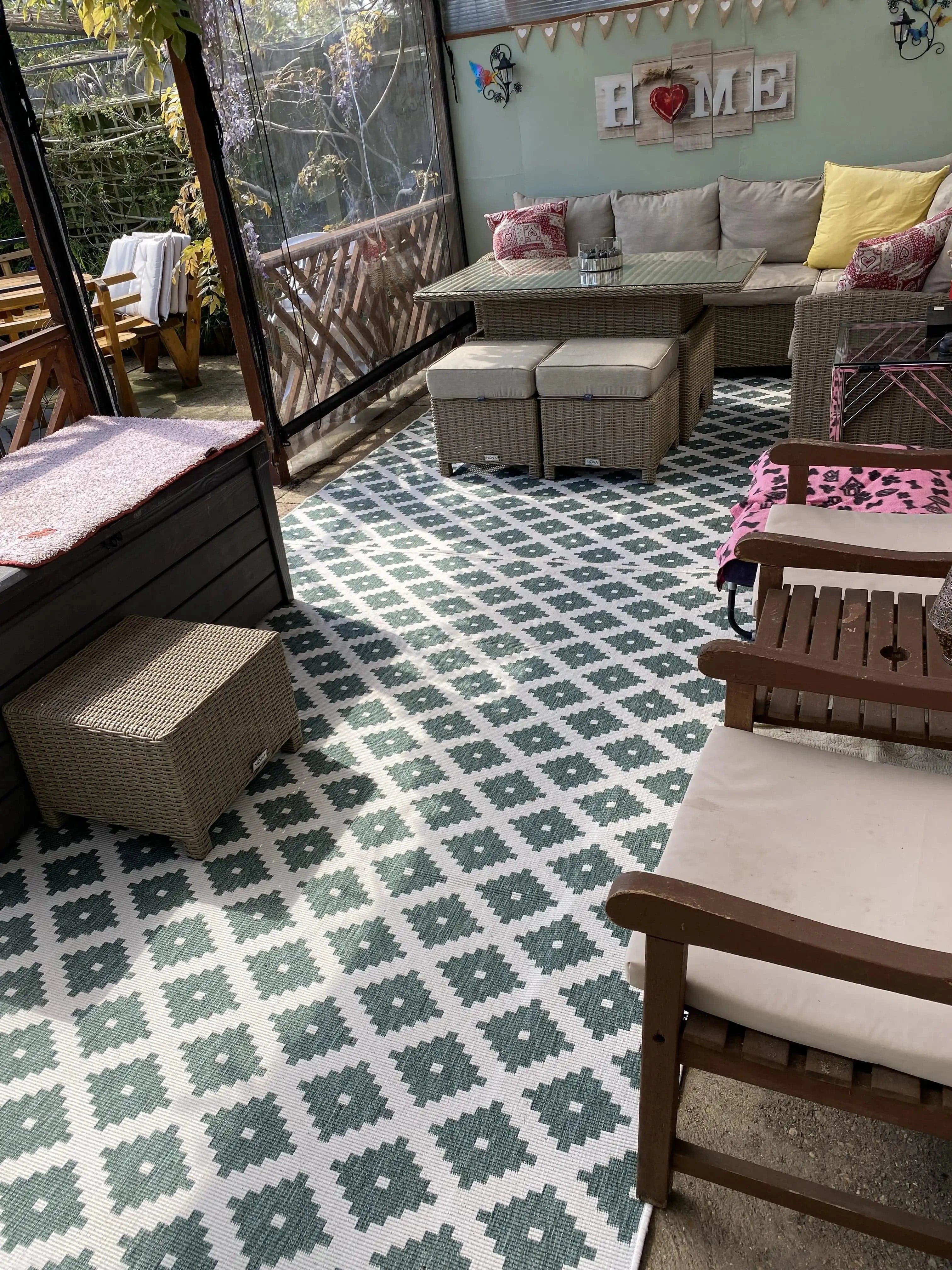 Twin 103125 Green Cream Rug - Image 2