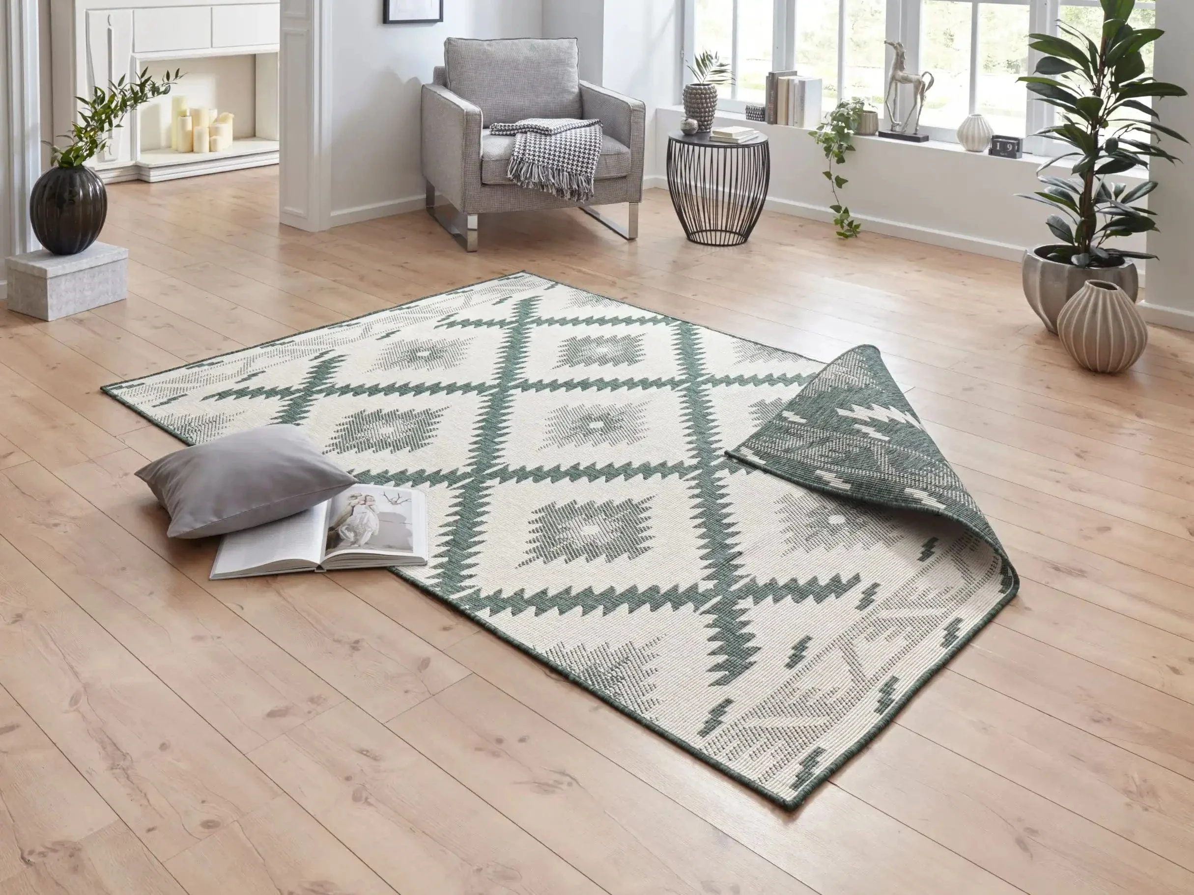 Twin Supreme 103431 Malibu Green Cream Rug