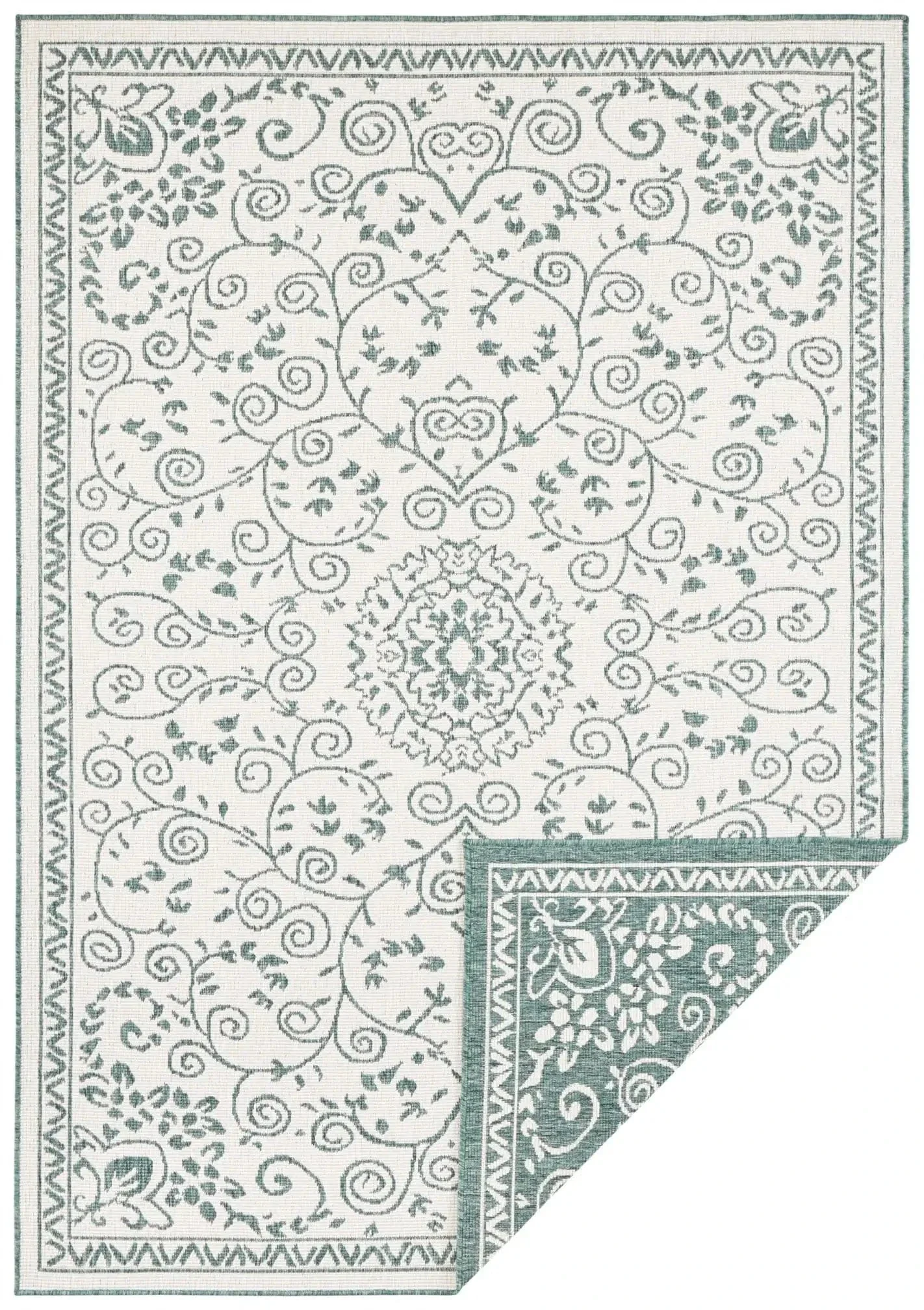 Twin Supreme 103865 Leyte Green Cream Rug - Image 5
